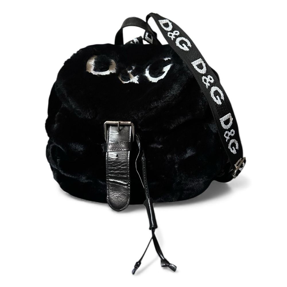 DOLCE & GABBANA Black Fur Backpack